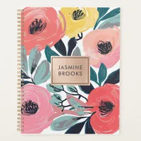 Bold Expressive Floral Custom Name Planner