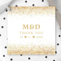 Gold Glitter Confetti Elegant Wedding Thank You Favor Tags