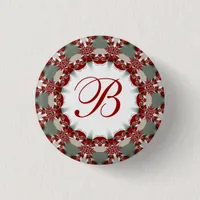 Holiday + Christmas Celebration Monogram Button