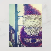 Santa in town holiday postcard