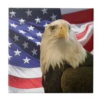 American Bald Eagle and Flag Tile