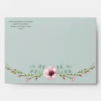 Pink Anemone Flowers and Foliage Envelope