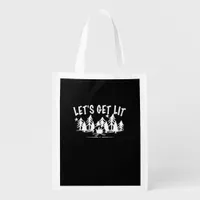 Let's Get Lit - Camping Quote - White Text Classic Grocery Bag