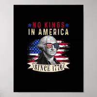 No Kings In America USA Flag Retro Cool Style Poster
