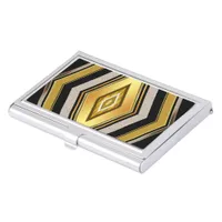 Stylish Black Gold Diamond Business Card Case