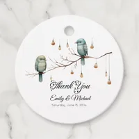 Rustic Woodland Love Birds Celebration Favor Tags