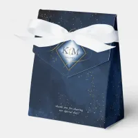 Fine Lines Gold Abstract Wedding V2 Navy ID867 Favor Boxes