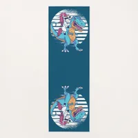 Unicorn Riding A T-Rex Yoga Mat