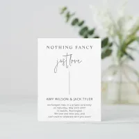 Nothing Fancy Just Love Wedding Announcement Postcard