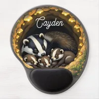 Cute  Badger Family Personalized Gel Mouse Pad