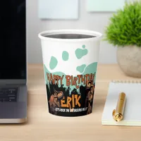 T-Rex Roar Personalized Dinosaur Birthday Paper Cups