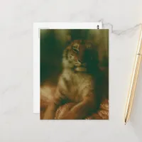 A beautiful tiger in a dress  postcard
