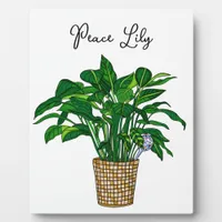 Hand drawn Peace Lily Plaque