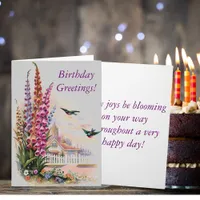 Vintage Floral Birthday Greetings Card