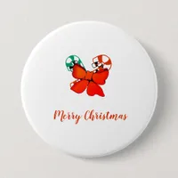 Button - Candy Canes with Bow