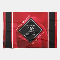 Elegant 26th Rose Wedding Anniversary Celebration Kitchen Towel