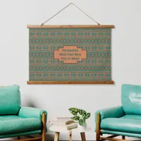 Southwest Teal Copper Geometric Design Customized Hanging Tapestry