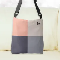 Modern Abstract Geometric Squares Neutral Peach Crossbody Bag