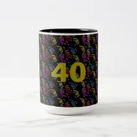 40 Years and Confetti Two-Tone Mug