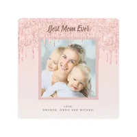 Mother rose gold blush pink photo metal print