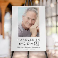 Forever in Our Hearts Photo Funeral Welcome Sign