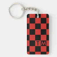 Checkerboard Monogram Red/Black CMXR Keychain