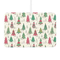 Quirky Whimsical Decorated Christmas Trees Doodles Air Freshener