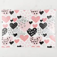 Hand Drawn Hearts and Dots Pattern ID471 Trinket Tray