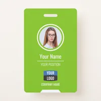 Custom Employee Photo, Bar Code, Logo, Name Badge