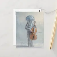 Silly Jellyfish Person Making Music Postcard
