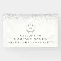  Silver Glitter Logo Welcome Christmas Party Banner