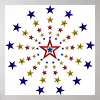 Pattern of Patriotic Stars Poster