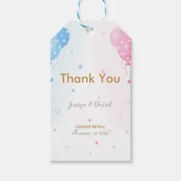 Cute Pink Blue Balloons Boy or Girl Gender Reveal Gift Tags