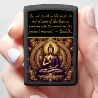 Buddha in gold relief. zippo lighter