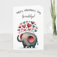 Cute Whimsical Elephant Happy Valentine's Day Card