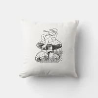 Cottagecore Aesthetic Frog Mushroom Toad Goblincor Throw Pillow