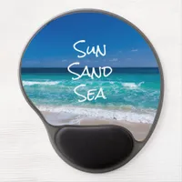 Sun Sand Sea Tropical Beach Turquoise Water Gel Mouse Pad