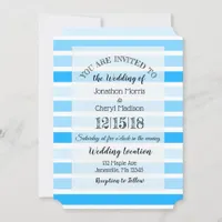 Blue Striped Wedding invitations