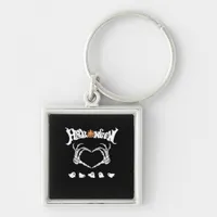 Skeleton Hand With Halloween Theme Dark Seasonal Keychain