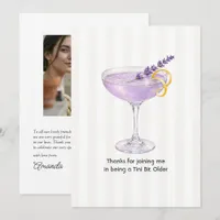 A Tini Bit Older Lavender Martini Birthday Thank You Card