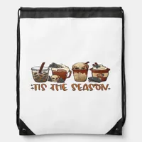Skeleton Coffee Cups Coffee Lover Drawstring Bag