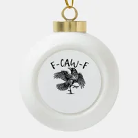 F-Caw-F Essential Classic Style Ceramic Ball Christmas Ornament
