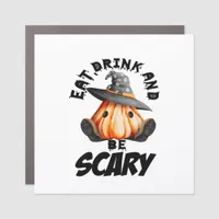 Eat Drink And Be Scared Retro Cool Car Magnet