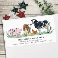 We've Moved Cute Farm Animals Return Address Label