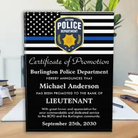 Police Officer Promotion Custom Department Logo Acrylic Award
