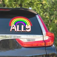 LGBTQIA+ Ally | Cute Rainbow Support Pride Sticker