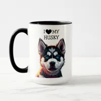 I Love My Husky Personalized Mug