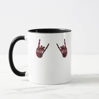 Skeleton Hand Heart Roll & Red Classic  Mug