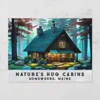 *~* Woods Cabin Colorful Bold Art  AP49  Stream Postcard