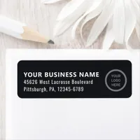 Black Customizable Business Logo Return Address la Label